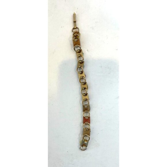 Set of 2 Vintage Natural Various Polished Colorful Stone Link Bracelets - Picture 9 of 16